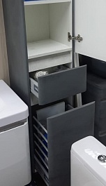 Style Line Шкаф пенал Атлантика 35 Люкс Plus с б/к бетон темный – фотография-9